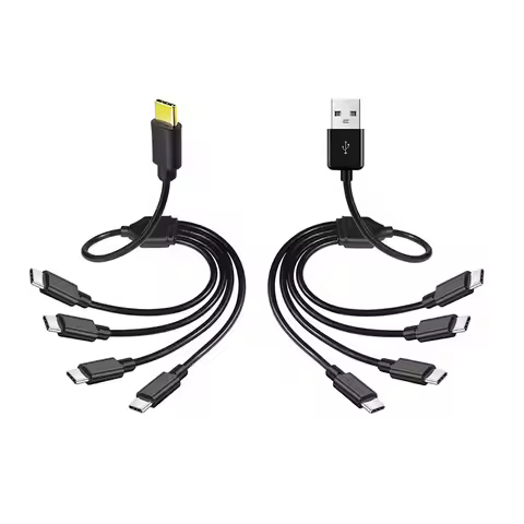 50cm USB-C to Type-C Multiple Charging Cord 20cm USB to 4 in 1 Micro USB Splitter Adapter Cable 5V 4
