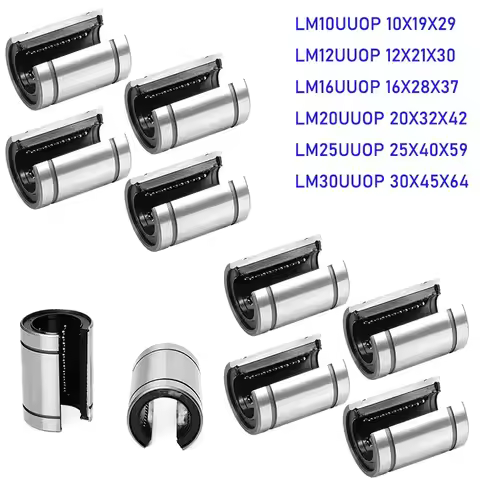 4/10Pcs Open Linear Sliding Motion Bearings LM10UUOP LM12UUOP LM13UUOP LM16UUOP LM20UUOP for CNC Rod