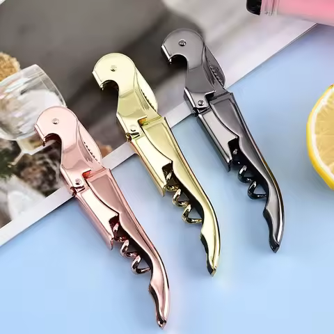 Professional Waiter Corkscrew: Serrated Knife, Thick Neck, Double-Hinged Fulcrum, and Thicker Screw 