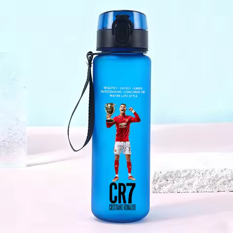 650ml CR7 Water Bottles Cartoon Football Star Ronaldos Sports Bottle Outdoor Travel Gym Fitness Jugs