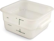 CFS Squares Plastic Food Storage Container, 2 Quarts, White