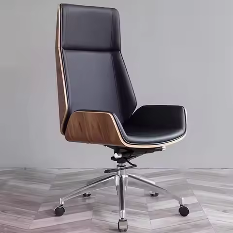 Leather office chair with rotation, computer chair