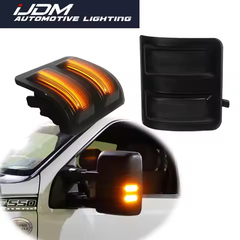 iJDM For 2008-up Ford F-250 F-350 F-450 F-550 Super Duty Smoked Lens Super Bright Amber LED Car Side