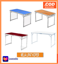 (COD) Meja Lipat Portable / Meja Lipat Koper / Meja Laptop Lipat Portable / Meja Lipat Belajar / Meja Kerja Uk 120cm x 60cm Model Kaki Kotak/Petak/BAYAR DITEMPAT / RANDOM