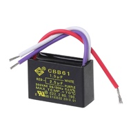 CBB61 1.5+2.5uF Fan Start Capacitor 300VAC 50/60Hz with Wires for Ceiling Fan Wall Fan Motor