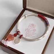 Auspicious Cloud Ancient Method Silver Bracelet Opening 999 Pure Silver Young Style Send Girlfriend 