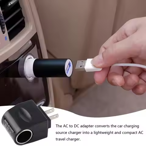 12 Volt Car Adapter Stable Lighter Converter With LED Indicator 220V To 12V Black Automotive Accesso