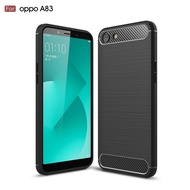 Carristo Oppo A83 Back Case Cover Carbon Fiber Brushed TPU Silicone Soft Casing Mobile Phone Housing