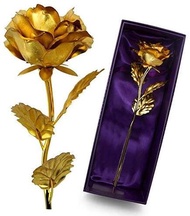 ดอกกุหลาบปลอมฟอยล์สีทอง24K ใช้สำหรับตกแต่งบ้านงานแต่งงานงานเลี้ยงตกแต่งสำนักงาน