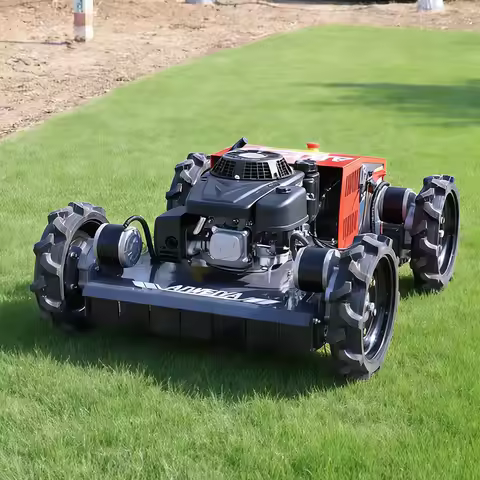 Customized China Factory Remote Control Flail Lawn Mower 900mm Power Crawler Lawn Mower for Agricult