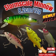 【STORMSCALE】Minnow Fishing Lure bait 12.8g/8.2cm Gewang Umpan Casting Haruan Toman Siakap Sebarau