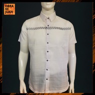 Obra ni Juan Inno  Fit (Regular Fit) Polo Barong Embroidered - White (#2763)