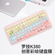 Perfect-Fit Colorful Cartoon Pattern Keyboard Skin for Logitech K380/K480 Bluetooth Wireless Keyboar