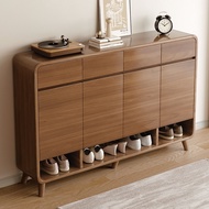 【SG⚡】Large-Capacity Solid Wood-Finish Shoe Cabinet Entryway Storage Unit New Shoe Rack with Integrat