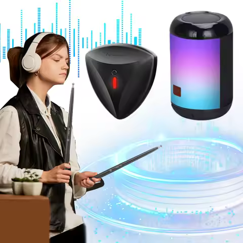 Portable Air Drum Set Electronic Drum Set Rechargeable Simulation Air Drum Set with Bluetooth-Compat