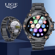 LIGE watch men original Bluetooth Call Smart Watch Full Touch Sport Fitness Watches Waterproof Heart Rate Steel Band  seiko automatic watch Android iOS + Box
