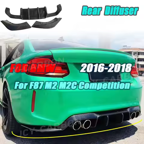 JCYECF Carbon Fiber Rear Diffuser Lip for BMW F87 M2 M2C Competition 2016 - 2018 Car Rear Bumper Dif