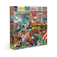 eeBoo English Green Market 1000pc Sq Puzzle จิ๊กซอว์รูปตลาดขายผักผลไม้ในอังกฤษแบบ 1000 ชิ้น