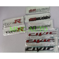 REAR BONNET BOOT STICKER LOGO MARK EMBLEM (3D) METAL / TULISAN LOGO BELAKANG BONET STICKET 3D ( CIVI