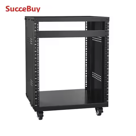 SucceBuy 12U AV Rack Stand Network Stereo Recording Studio Rack Special Vents for 19" Audio Video Mu