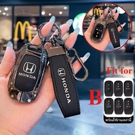 Alloy+Leather  Key Cover Case for Honda CRV/HRV 2021-2024/Civic 2021-2024/City 2021-2024/Accord  Car