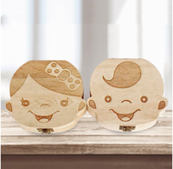 Baby Teeth Box Saver Storage Box Wooden Children Teeth Holder Organize Box