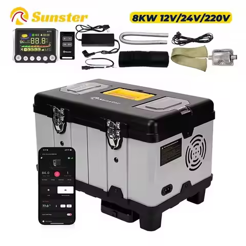 TB10 8KW Toolbox Diesel Air Heater 12V/24V/220V w/ constant temperature Bluetooth app Car Parking He