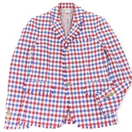 THOM BROWNEブラウン單排扣西裝外套/西裝夾克，RED、藍、白三色拼接，飾有錨形紐帶和流蘇，成色極佳。尺寸 2。正品，日本製。男士款。