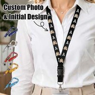 Custom Photo Id Badge Lanyard, Personalized Initial Neck Strap, Stylish Party & Office Accessory, Cu