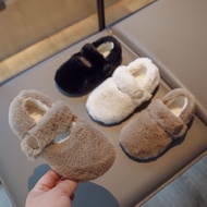 [In stock]Girls' shoes Children's shoes Girls' Furry Shoes Autumn and Winter Children's Bristle Cotton Shoes Winter Little Girl Gommino Two Cotton Winter Shoes