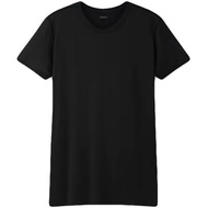 Uniqlo Airism Crew Neck T-Shirt, Short Sleeve, Underwear, Men's, Stretch (JP, Alphabet, M, Black)