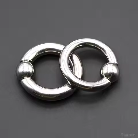 1Pc Large Gauges Stainless Steel CAPTIVE SPRING BEAD RING for Septum Piercing BCR Nose Ring Hoop Exp