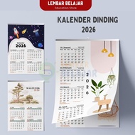 Study Sheet Wall Calendar - Hanging Calendar 3 Sheets 2026 Aesthetic