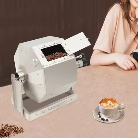 SWEETMILE Stainless Automatic Rotary Coffee Roaster Machine，14.5L Coffee Bean Roaster, Large Capacit