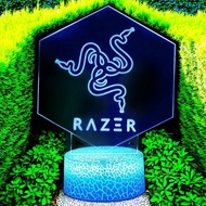 3D LED Light Hot Game Razer MSI Acrylic Illusion Night Lamp RGB Flashing Cool Gift Desktop Setup Com