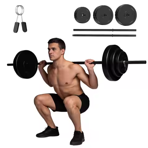 RELIFE Adjustable Barbell Set Total Weight Set for Lifting, 45 LB Weight Bar Set with Adjustable Fre
