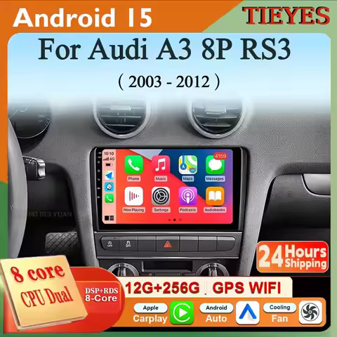 9 Android 15 Car Radio Carplay For Audi A3 2 8P 2003 - 2013 S3 2 2006 - 2012 RS3 1 2011 2012 Multime