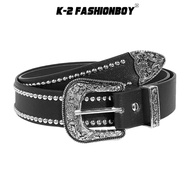 [K-2] Metal Carved Baroque Y2K Style Rivet Belt Rock Retro Wear Punk K [KM226] Y2K Belt