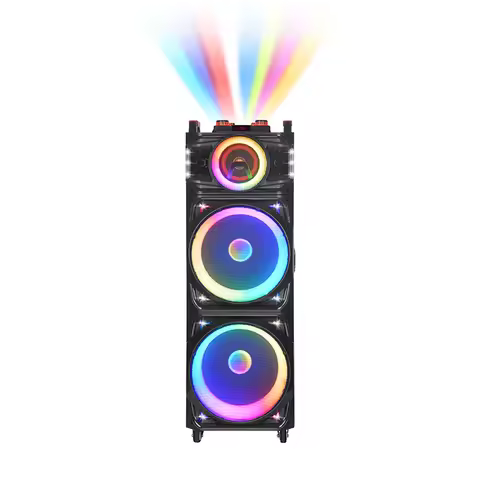 NDR-1526 Double 15 Inches Wireless Mic Karaoke Speaker Big Power Music DJ Speaker for Party Audio Pl