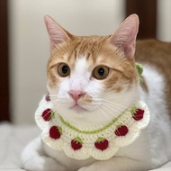 ฅ貓子手作ฅ 草莓小披肩 手工鉤織項圈 客製化禮物 寵物 貓貓 狗