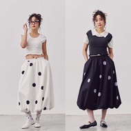 urban apparels | polka dot balloon skirt กระโปรงบอลลูนยาวลายจุด