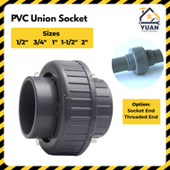 PVC Union Coupling Socket End Threaded End Connector Water Pipe Fittings 15mm 20mm 25mm 1/2" 3/4" 1"