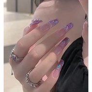 【24pcs】24/Pcs False Nail  DIY Fake Nails French Finger Nail Art X74