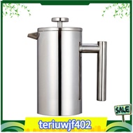 【●TI●】Stainless Steel French Press Coffee Maker Double Wall Insulated French Press Tea Brewer Coffee