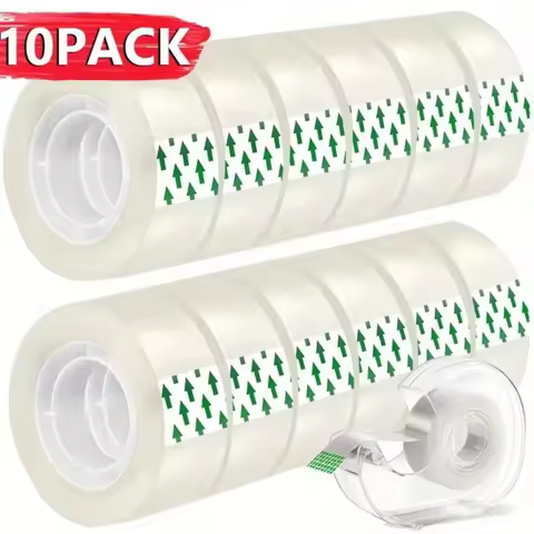 10 Rolls Heavy Duty Clear Packing Tape - Extra Strong Transparent Adhesive Tape, 0.8cm Wide (0.32in)