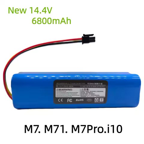 100% New 14.4V 6800mAh Rechargeable Battery Compatible for Midea M7 M71 M7Pro Vacuum Cleaner I10 Hig