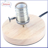 YVETTPH Table Lamp Holder, Dimmable Button E27 E26 Lamp Base, Easy Wooden Base Vintage Lamp Holder H