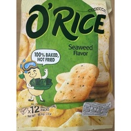 Orion O'RICE Rice Crackers Seaweed Flavor 95.4g (7.95g * 12pcs) Made in Vietnam Bag Rice Cracker Bis