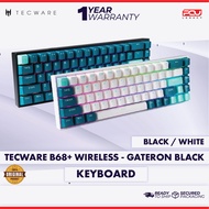 TECWARE B68+ WIRELESS MECHANICAL KEYBOARD BLACK / WHITE - GATERON BLACK