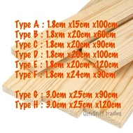 Kayu Solid Pine Wood Standard & Custom Size 1.8cm /3cm